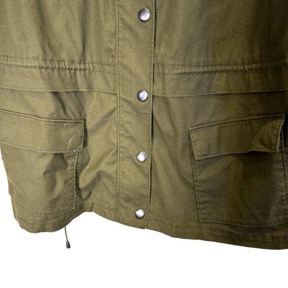 Lane Bryant Utility Jacket in Olive 3/4 Sleeves Plus Size 2X-3X - Picture 4 of 11